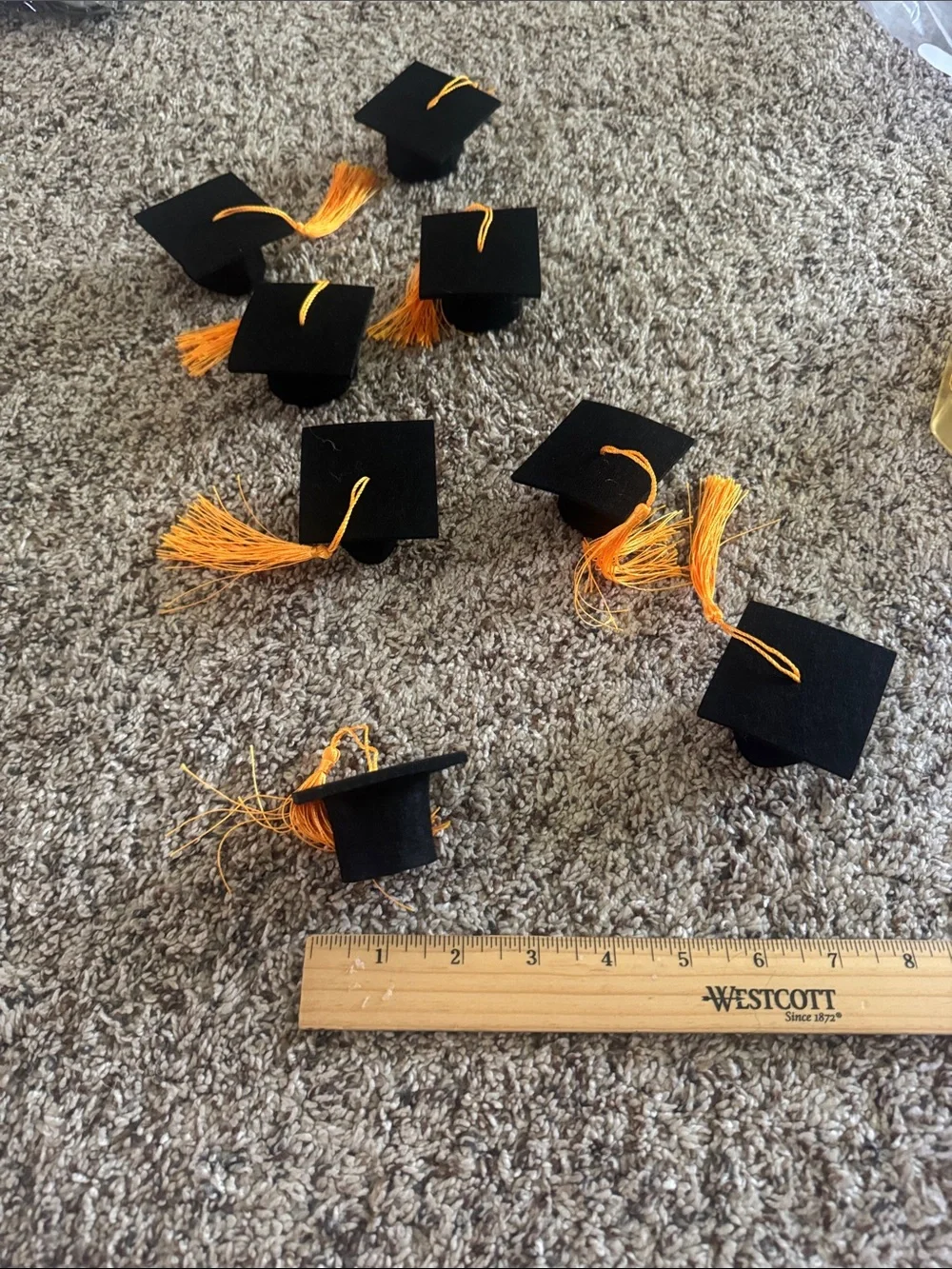 Mini Black Graduation Cap Tassel water bottle Accessory - gold Tassels